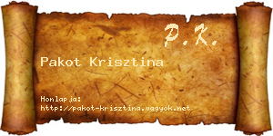 Pakot Krisztina névjegykártya